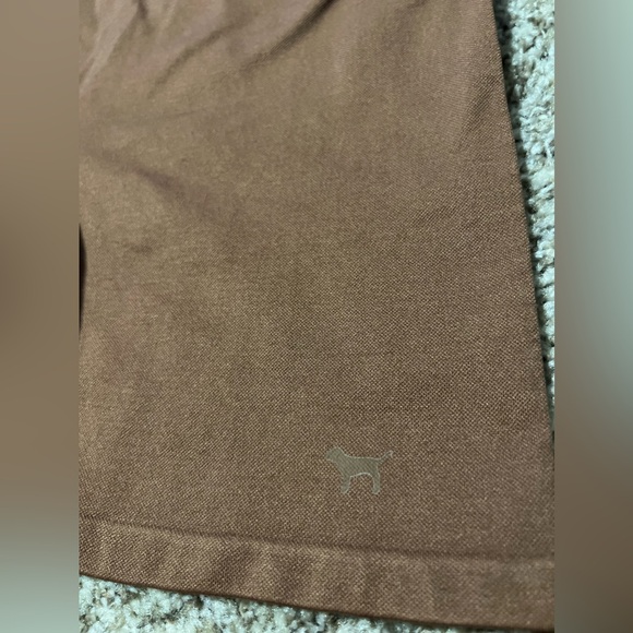 Pink Active By VS 6” Seamless Workout Romper onesie in Camel Brown Color Size M - Picture 4 of 7